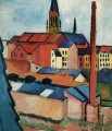 Houses With A Chimney August Macke